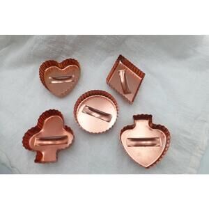 Vintage Cookie Cutters Set 5 Pcs Playing Card Shapes Heart Club Diamond C4